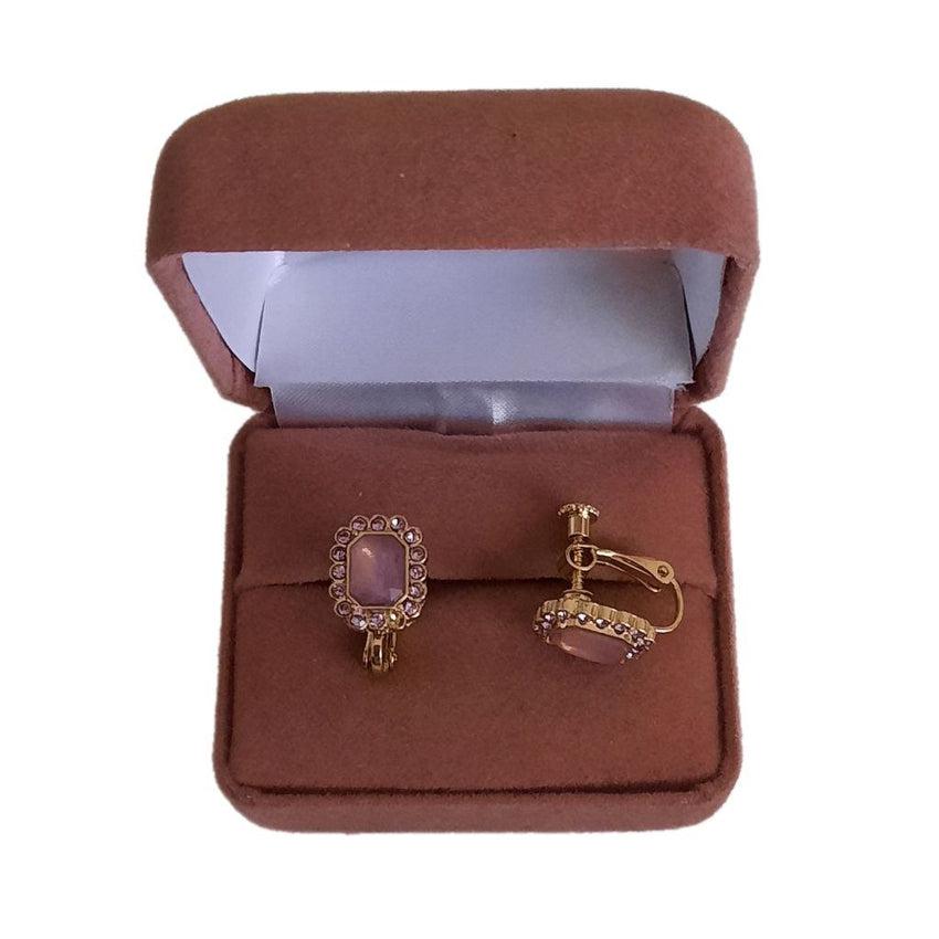 Purple Screw Back Clip On Earrings