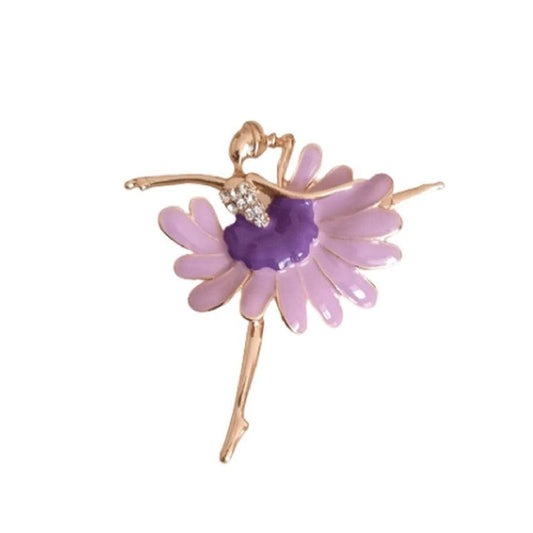 Purple Dancing Ballerina Brooch