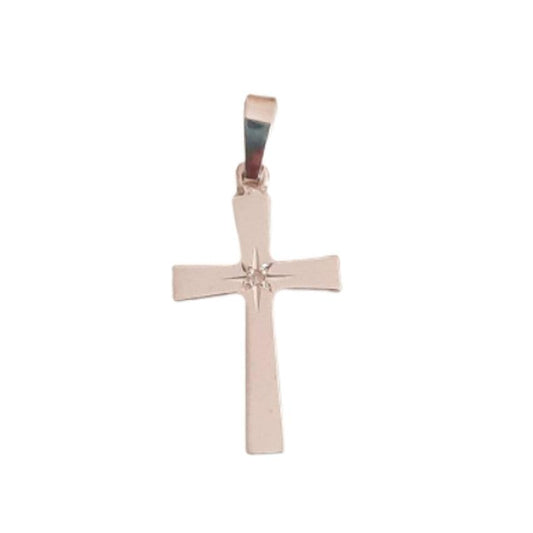 Real Diamond Sterling Silver Cross Pendant