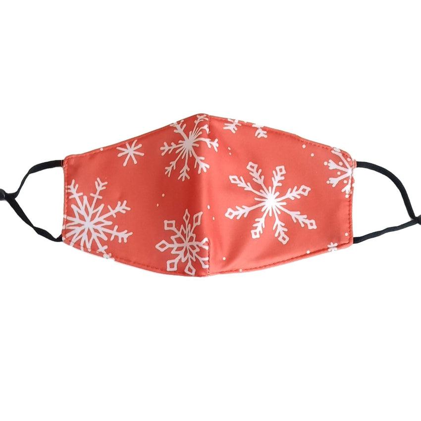 Red And White Snowflake Christmas Face Mask