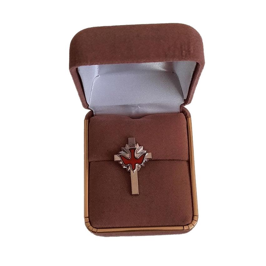 Red Enamel Confirmation Dove Lapel Pin