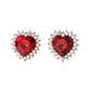 Red Heart Clip On Earrings