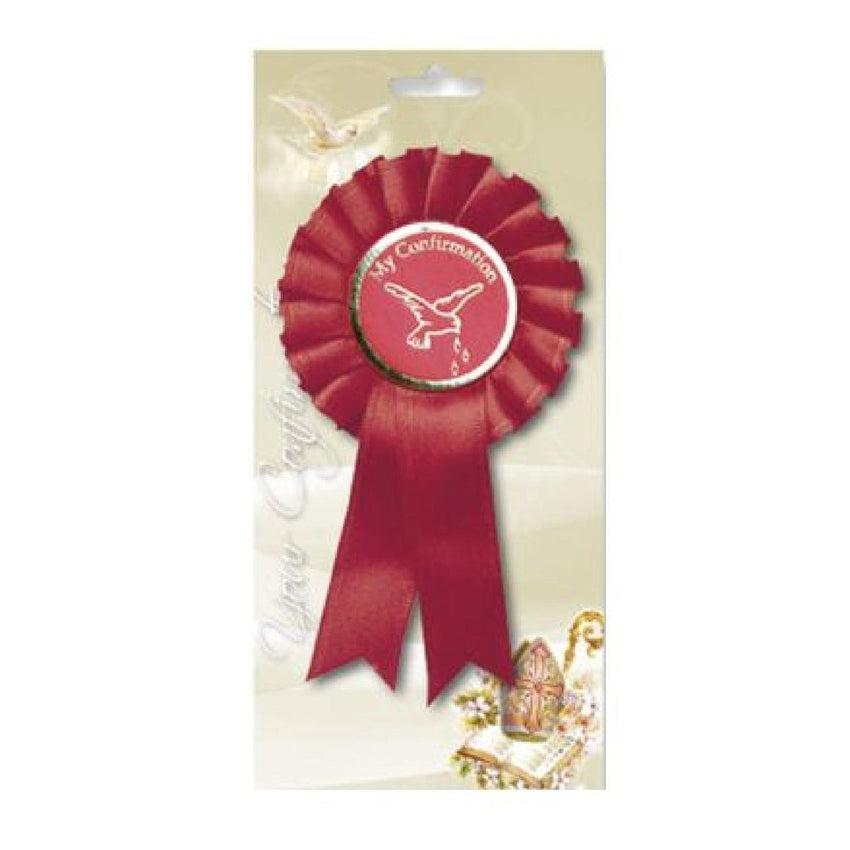 Red Rosette Badge For Confirmation