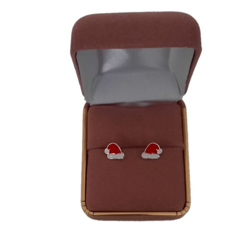 Red Santa Hat Sterling Silver Earrings(2)