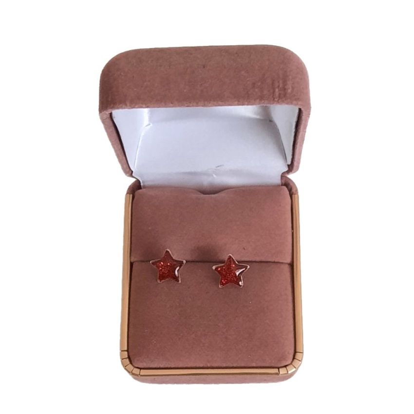 Red Star Sterling Silver Earrings(2)