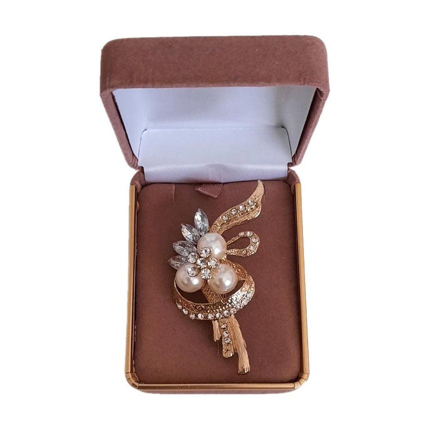 Romantic Clear Crystal Set Brooch