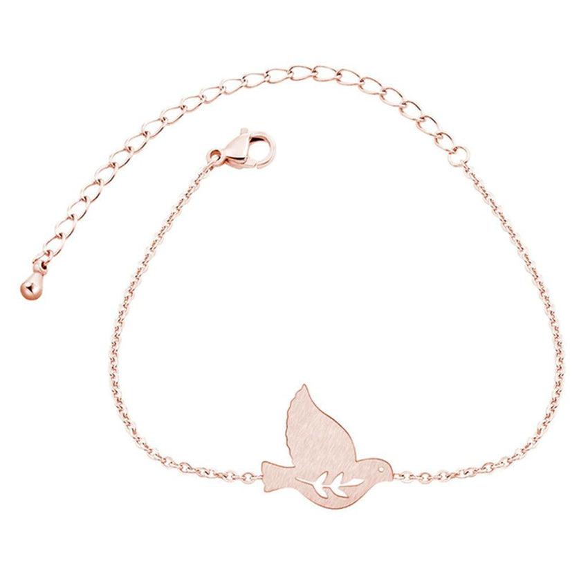 Rose Gold Plated Dove of Peace Girls Confirmation Bracelet