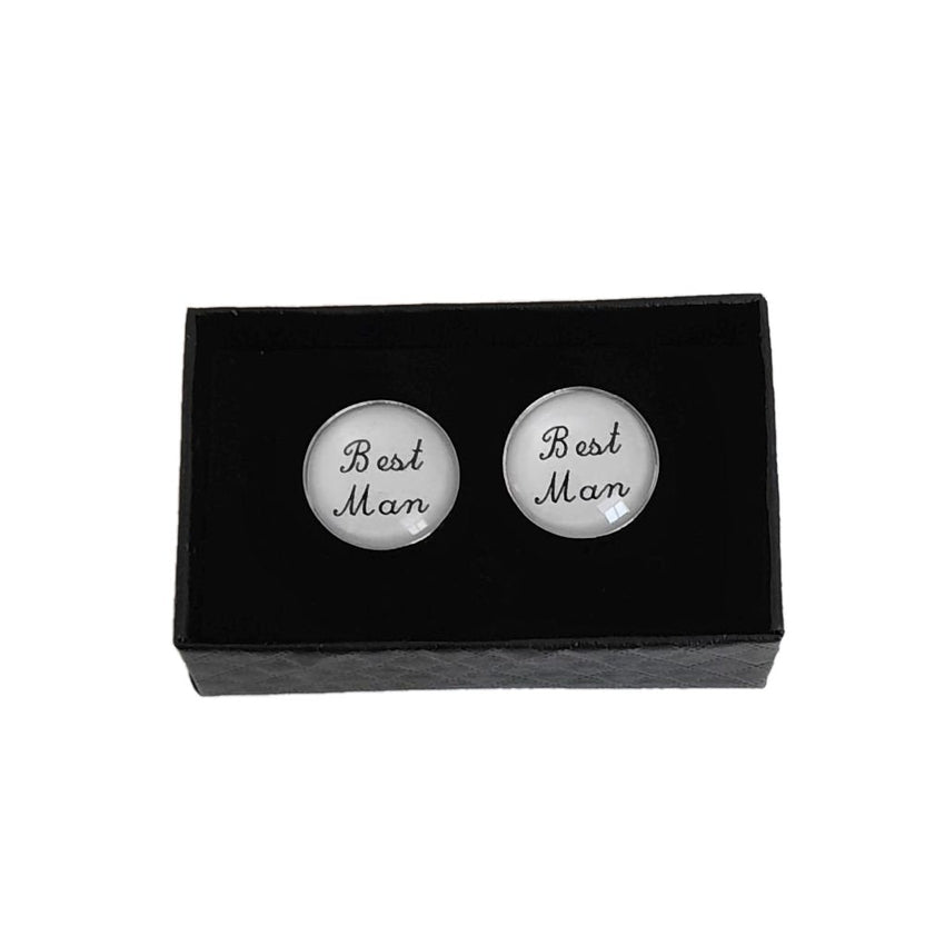 Round Best Man Novelty Cufflinks