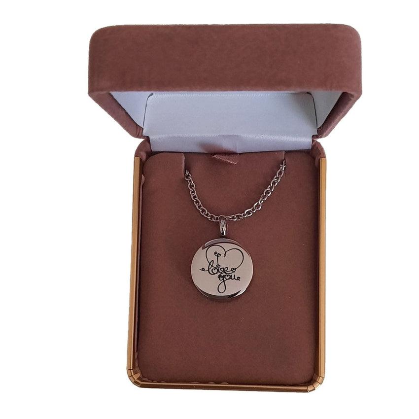 Round I Love You Cremation Ashes Locket