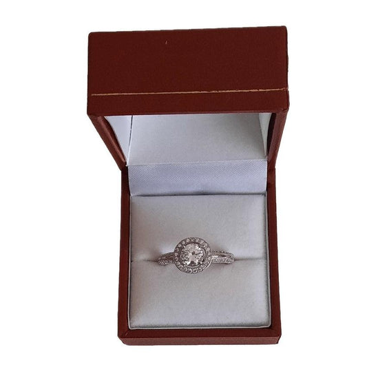 Round Stone Copper Overlaid Diamante Ring