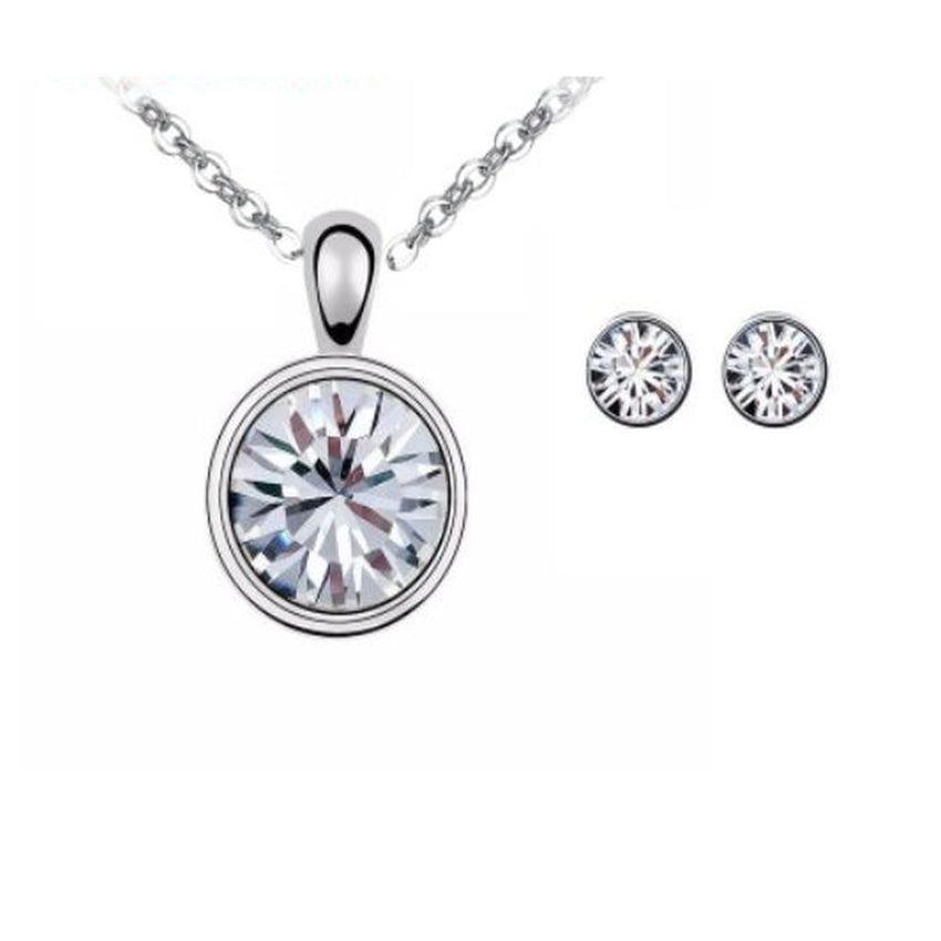 Round Stud Cubic Zirconia Stone Matching Jewellery Set