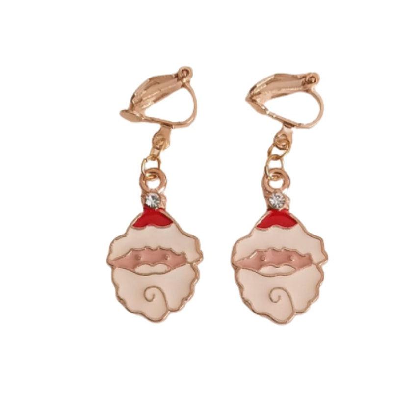 Santa Face Clip On Earrings