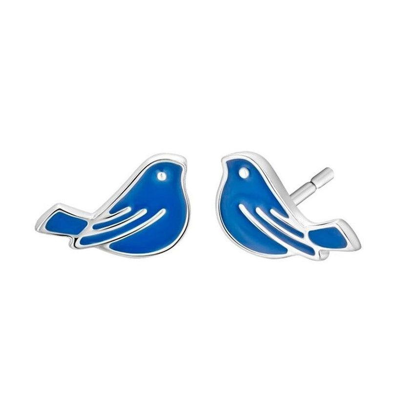 Silver Plated Blue Dove Confirmation Earrings