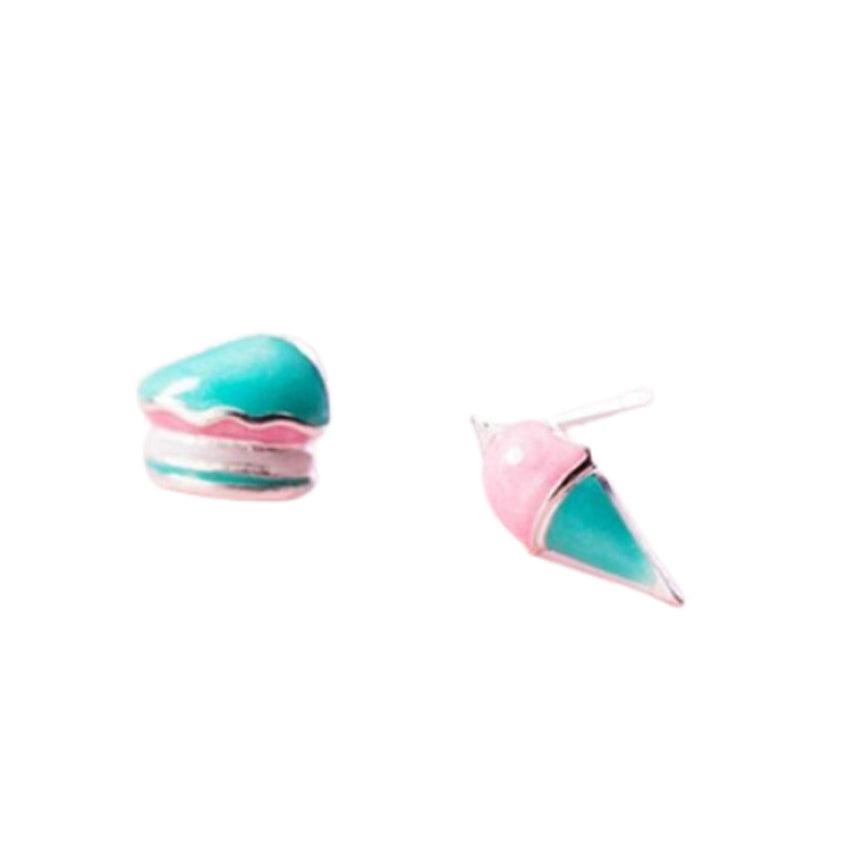 Silver Plated Ice Cream And Cake Earrings