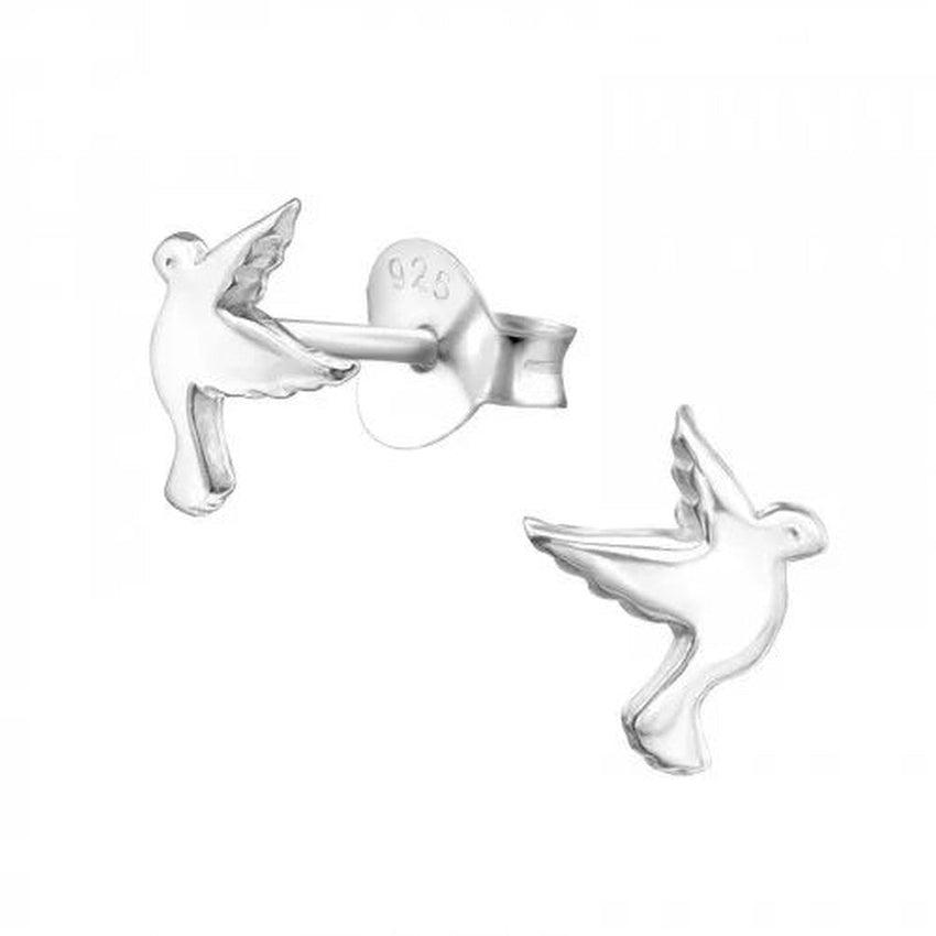 Silver Small Dove Sterling Silver Confirmation Earrings