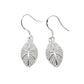 Silver Small Leaf Dangly Earrings
