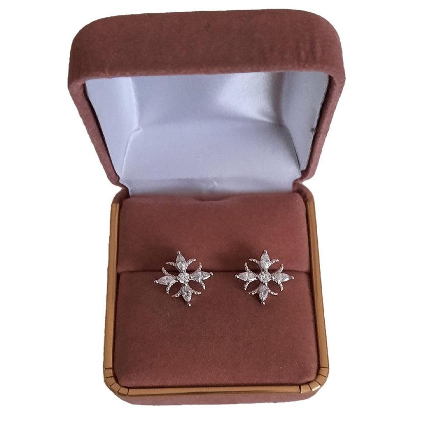Silver Fancy Earrings with Cubic Zirconia Stone