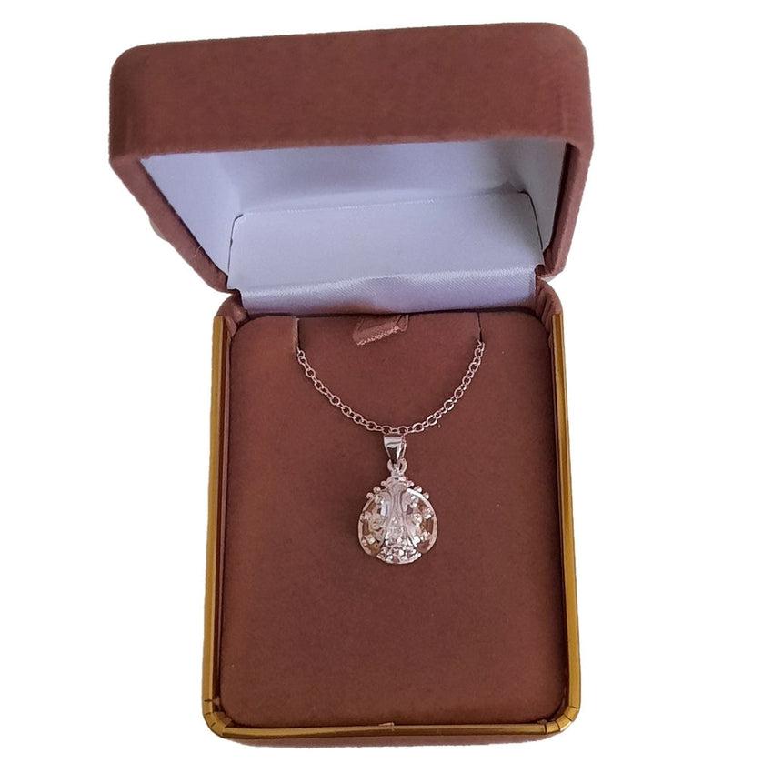 Silver Ladybird Pendant With Cubic Zirconia Stones