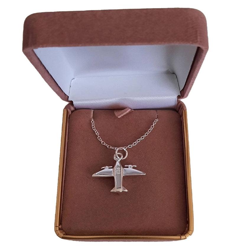 Silver Plane With Propellers Pendant on a Sterling Silver Chain
