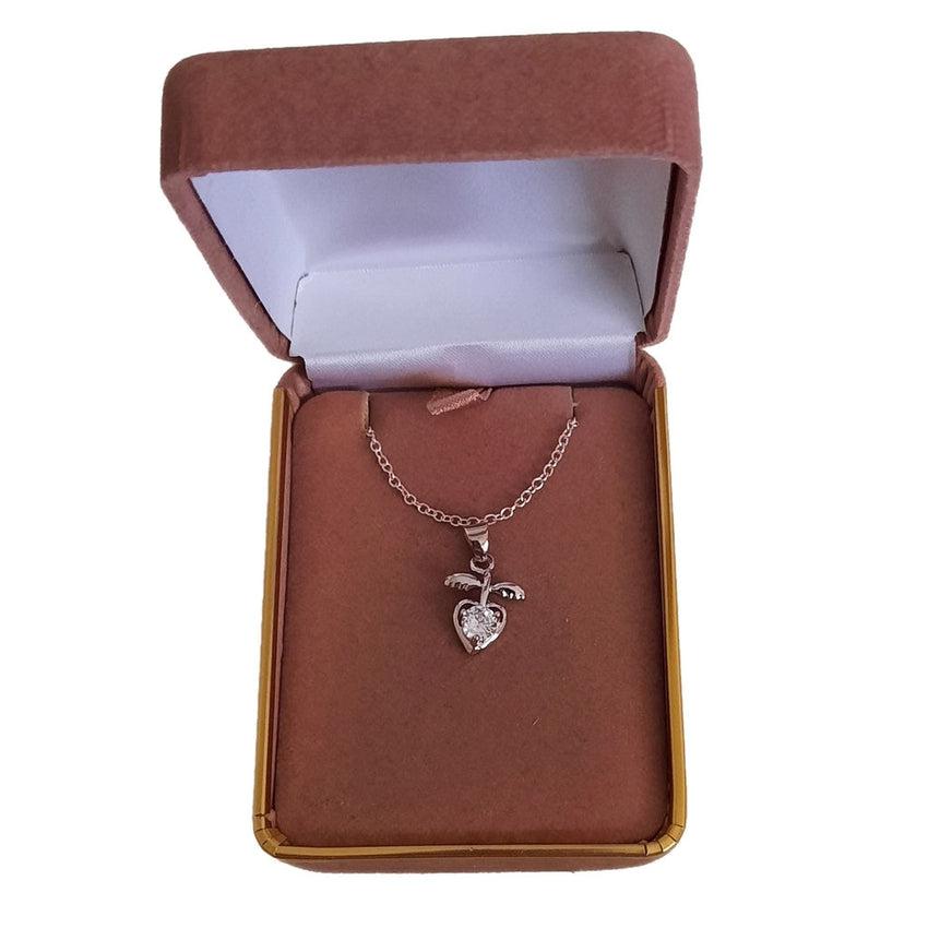 Silver Wing Crystal Girls Angel Pendant