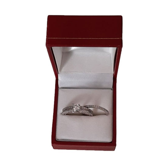 Size P Cubic Zirconia Matching Silver Rings