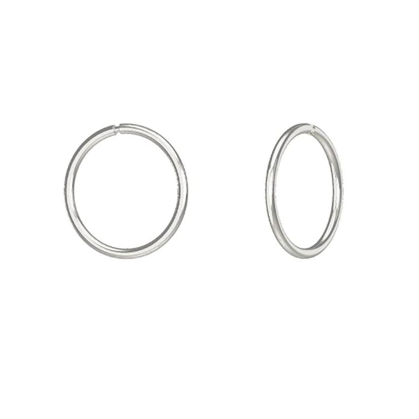 Small 12mm Sterling Silver Sleeper Hoop Earrings