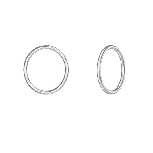 Small 12mm Sterling Silver Sleeper Hoop Earrings