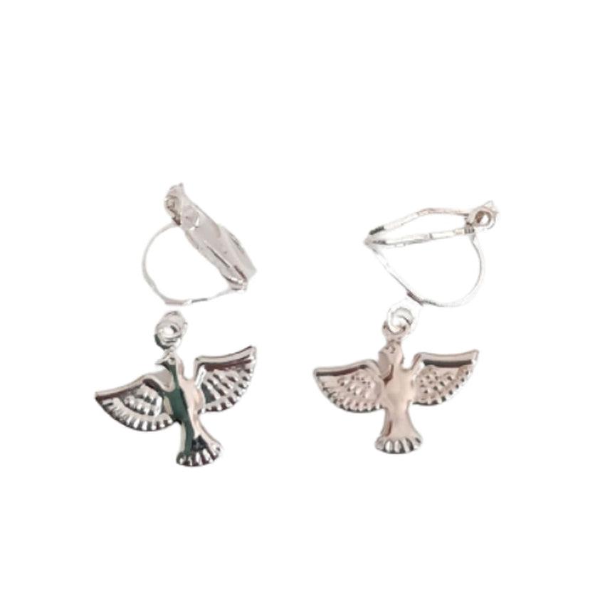 Small Dove Clip On Earrings