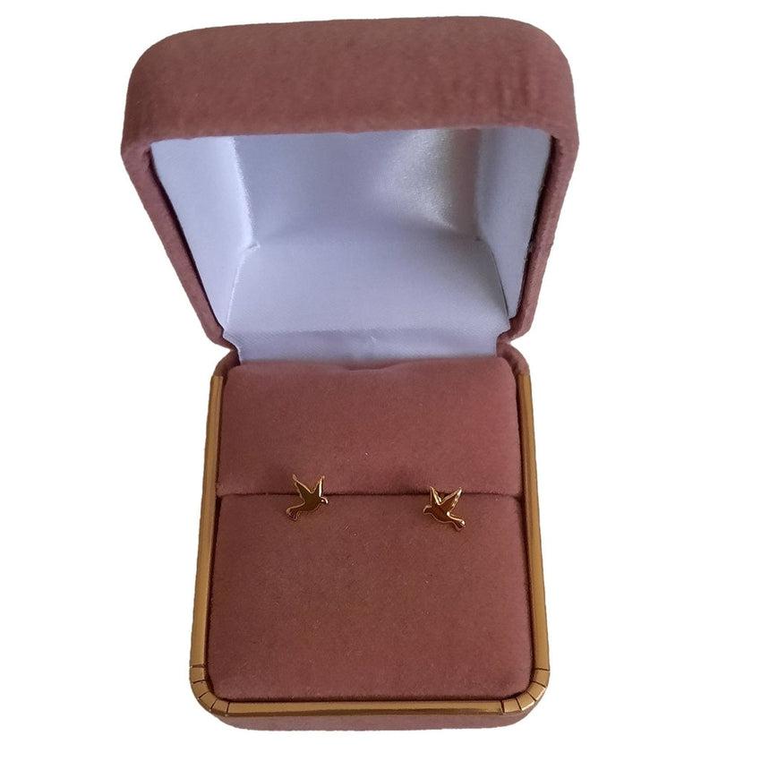 Gold Small Dove Sterling Silver Confirmation Earrings
