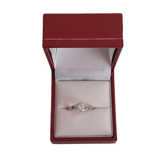 Small Size Silver Plated Cubic Zirconia Ladies Ring
