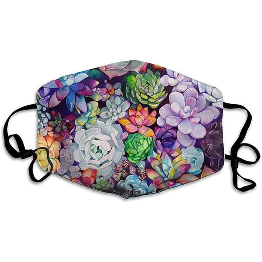 Small Purple With Colourful Flowers Face Mask