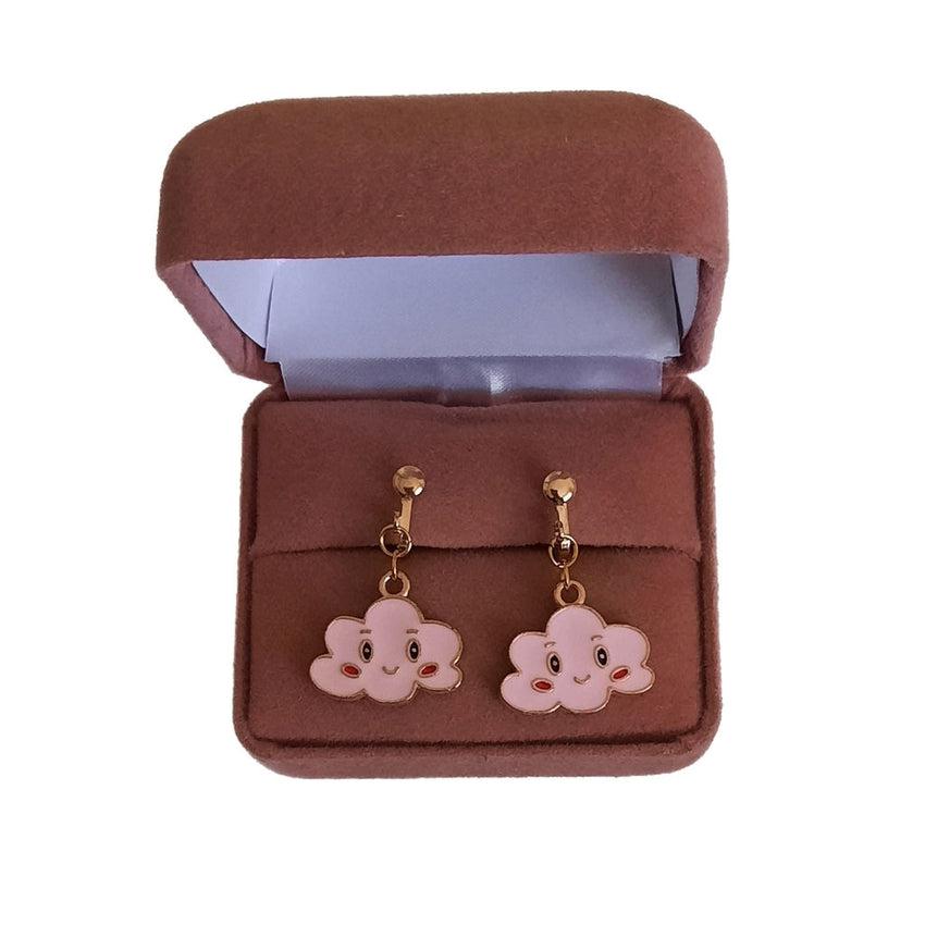 Smiley Cloud Clip On Earrings