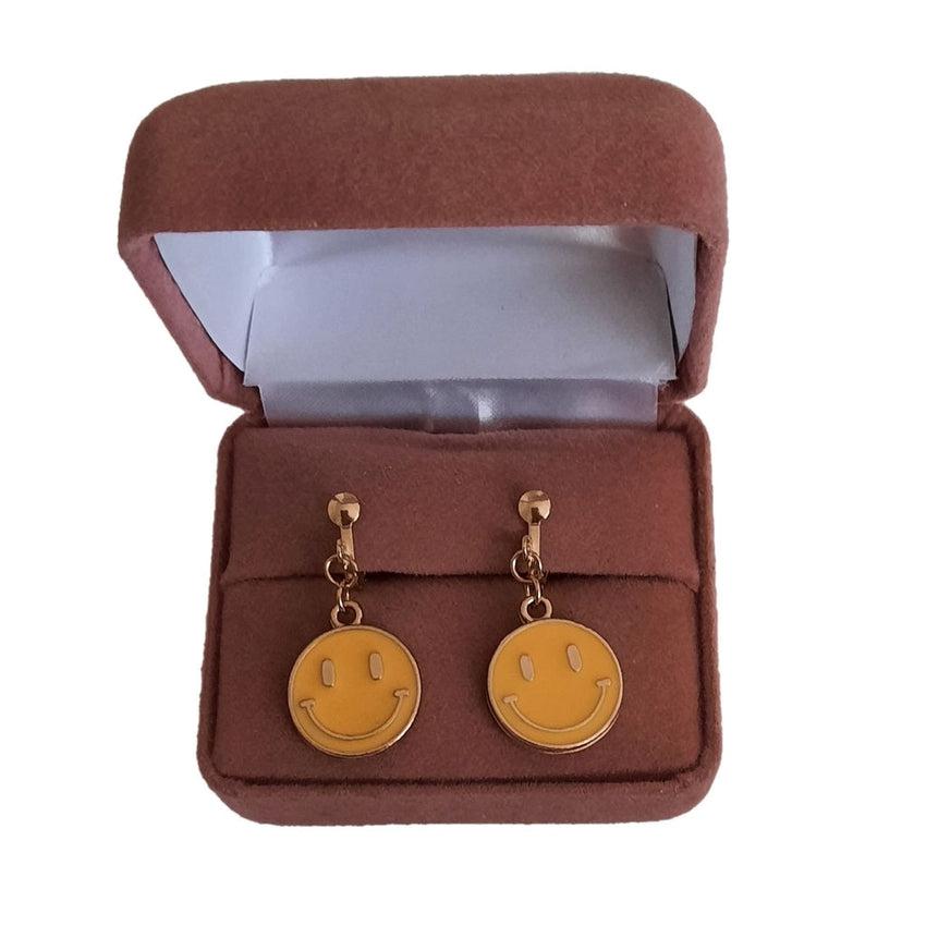 Smiley Face Clip On Earrings