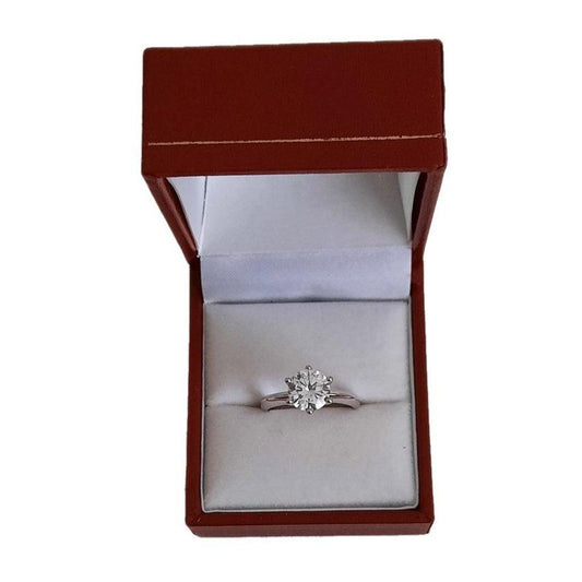 Solitaire Claw Set Silver Plated Ring