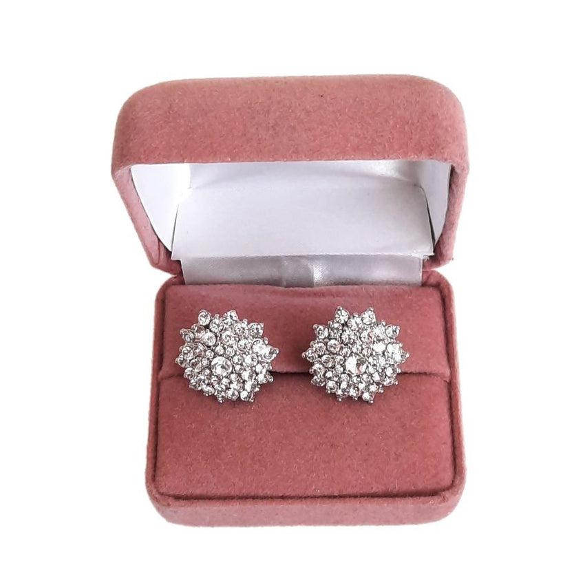 Sparkly Diamante Clip on Ladies Stud Earrings