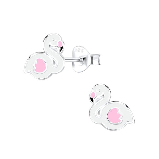 Sparkly Flamingo Sterling Silver Earrings