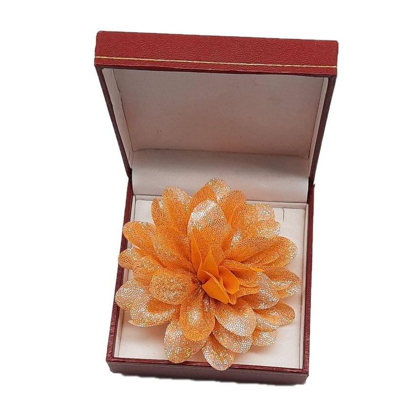 Sparkly Orange Flower Wrist Corsage