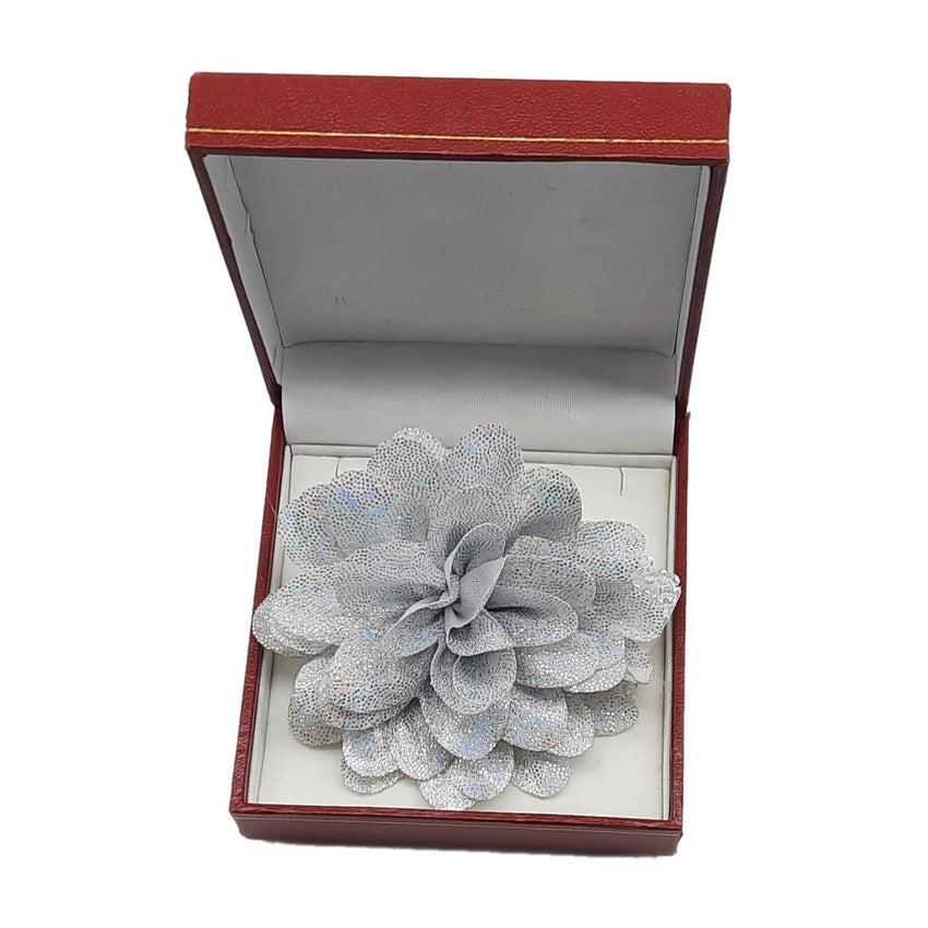 Sparkly Silver Flower Wrist Corsage