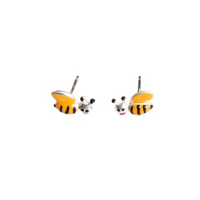 Sterling Silver CZ Bee Earrings