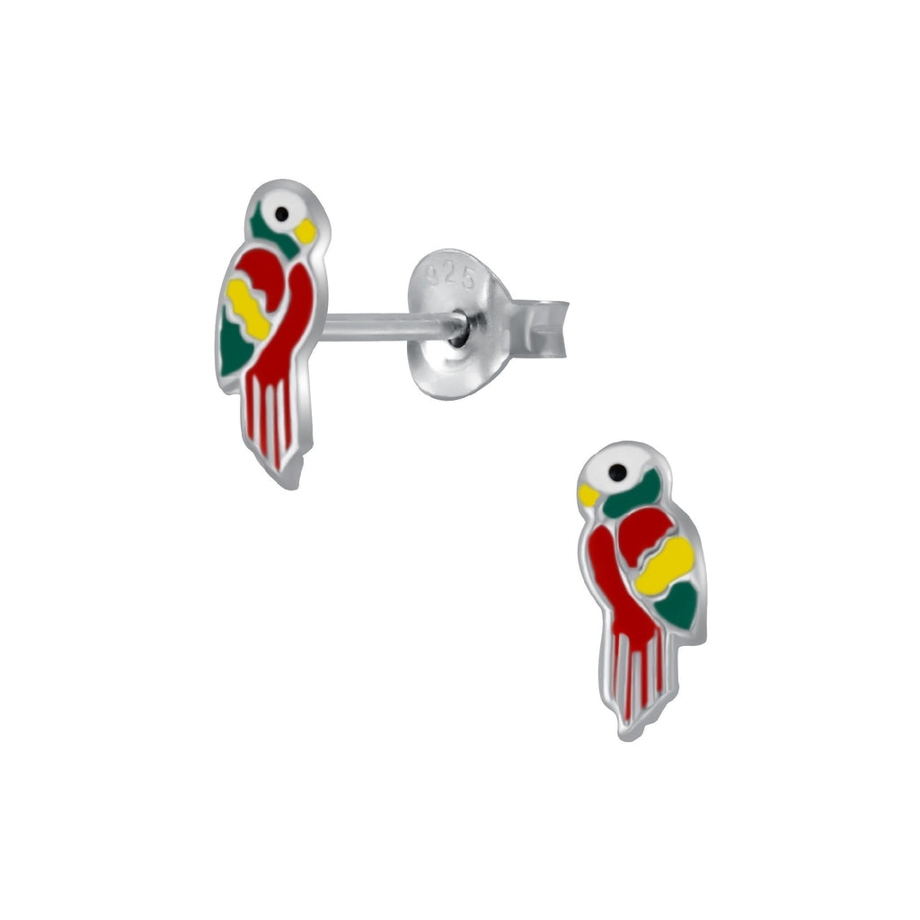 Sterling Silver Colourful Parrot Earrings