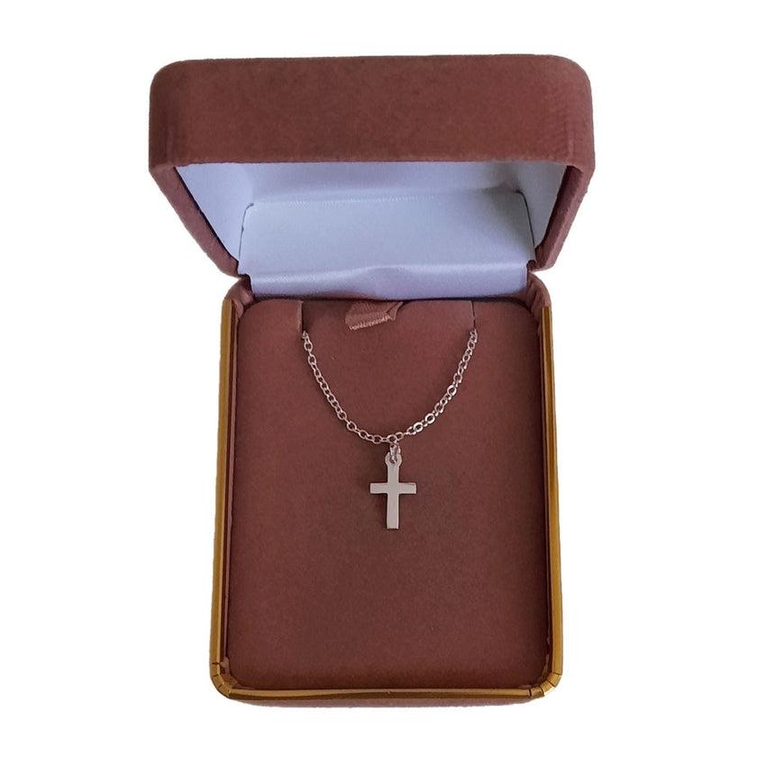 Sterling Silver Communion Size Plain Square Cross