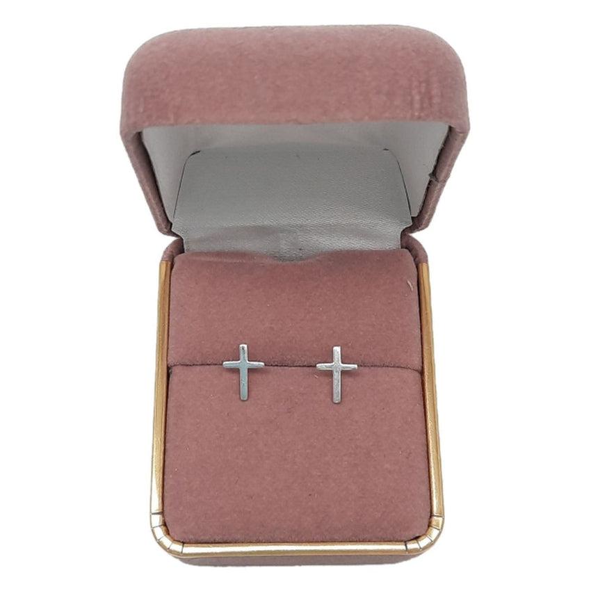 Sterling Silver Communion Cross Earrings