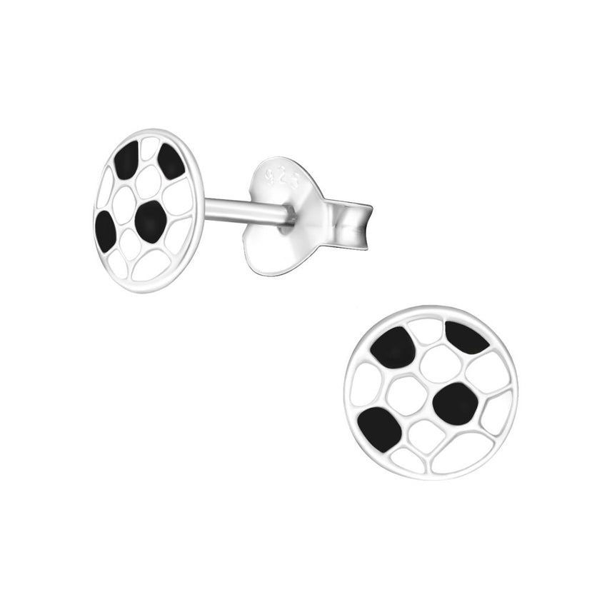 Sterling Silver Kids Football Earrings