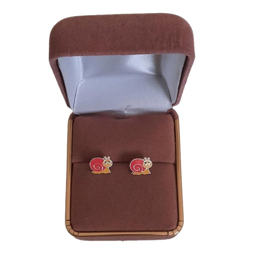 Sterling Silver Pink Snail Earrings