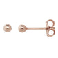 Sterling Silver Rose Gold Small 3mm Stud Earrings