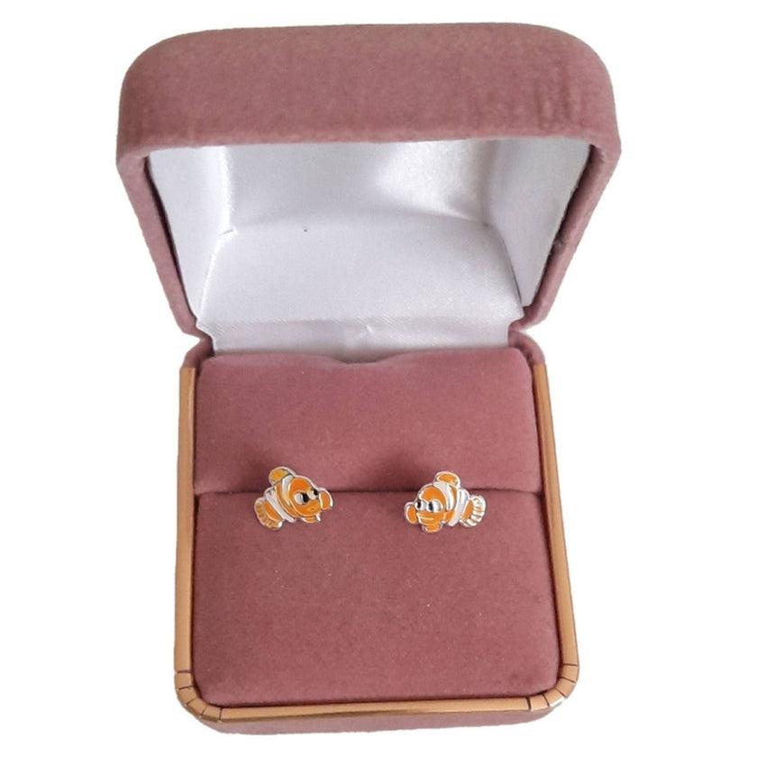 Sterling Silver Clownfish Girls Earrings
