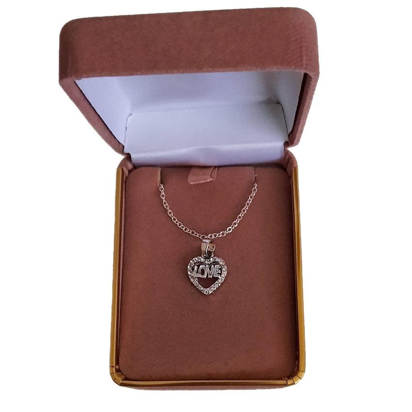 Sterling Silver Cubic Zirconia Necklace With The Word Love