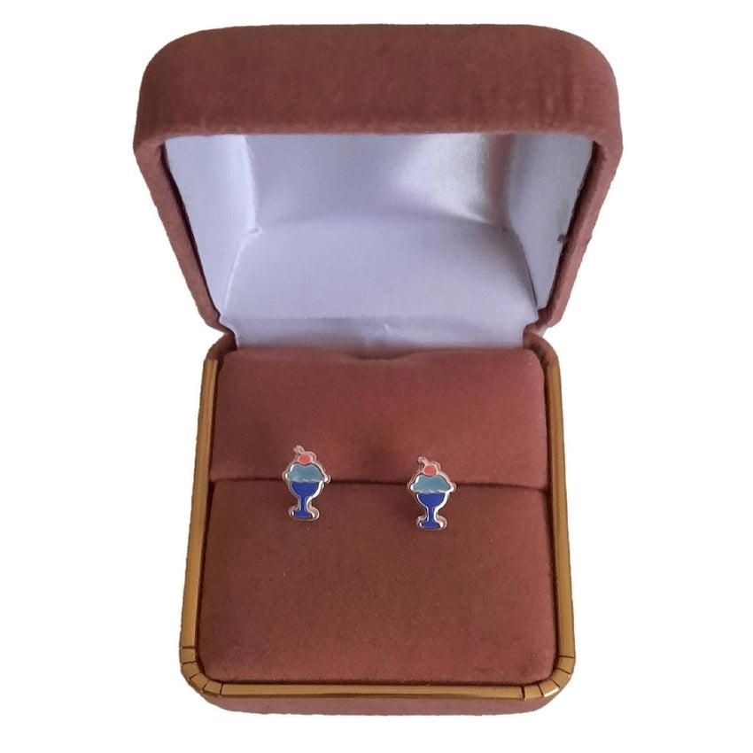 Sterling Silver Ice Cream Sundae Earrings