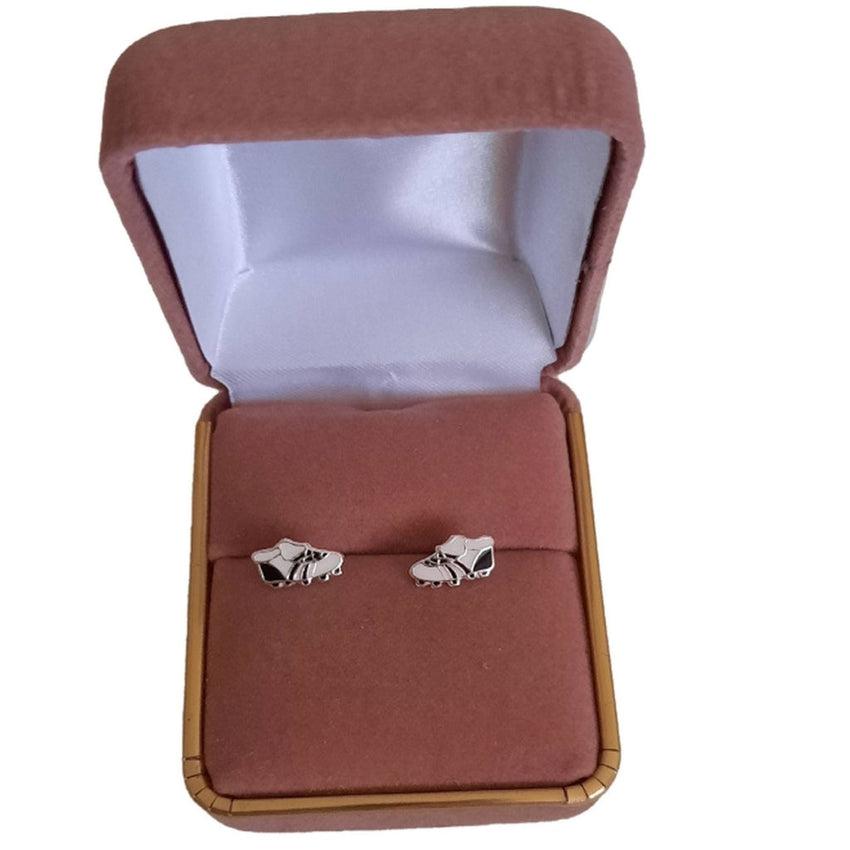Sterling Silver Kids Football Boots Earrings