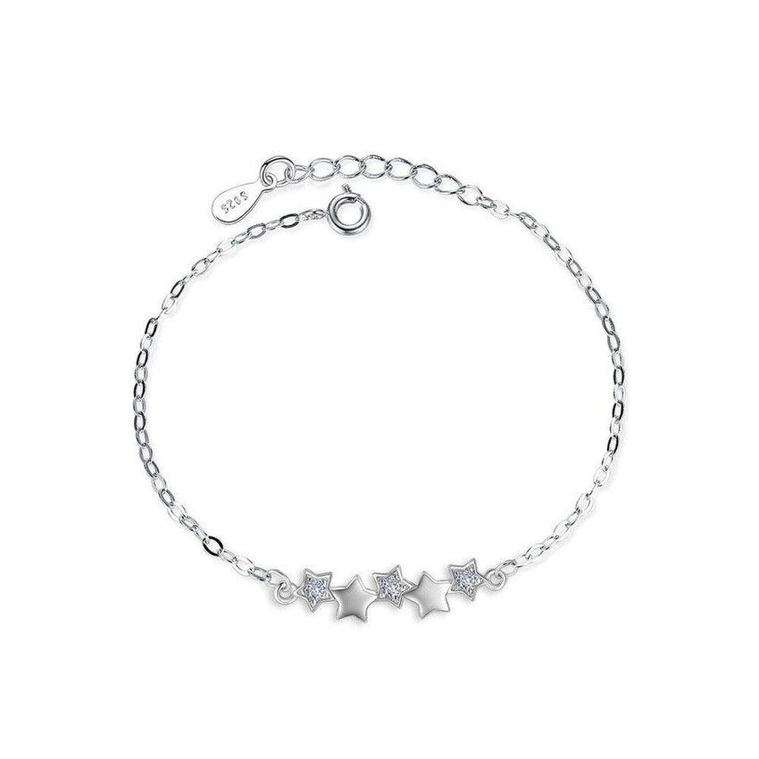 Sterling Silver Older Girls Five Stars Belcher Bracelet